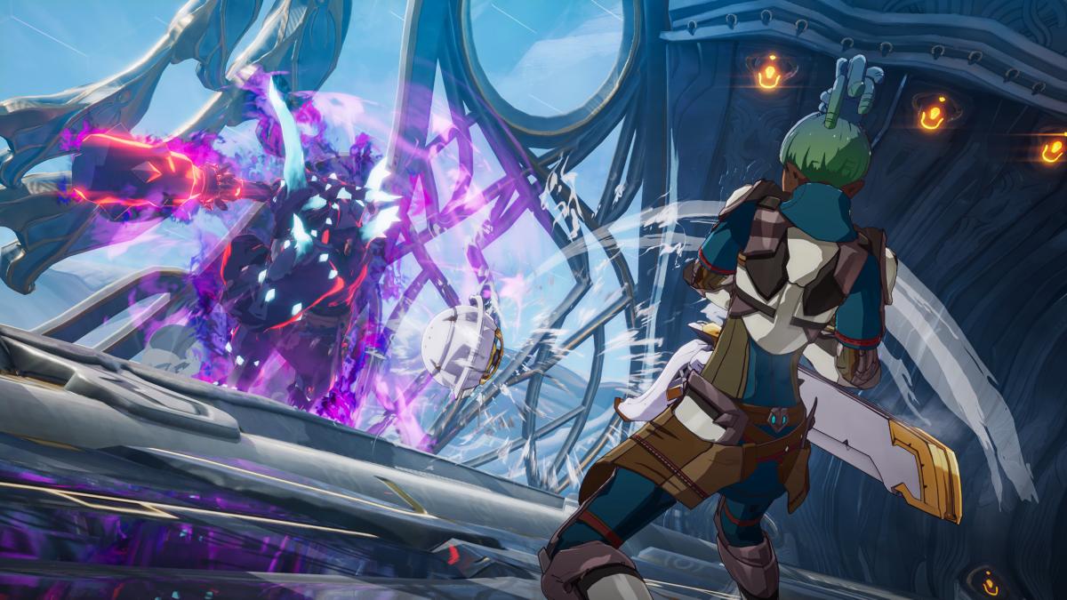 Blue Protocol battle between an ogre and a Foebreaker.